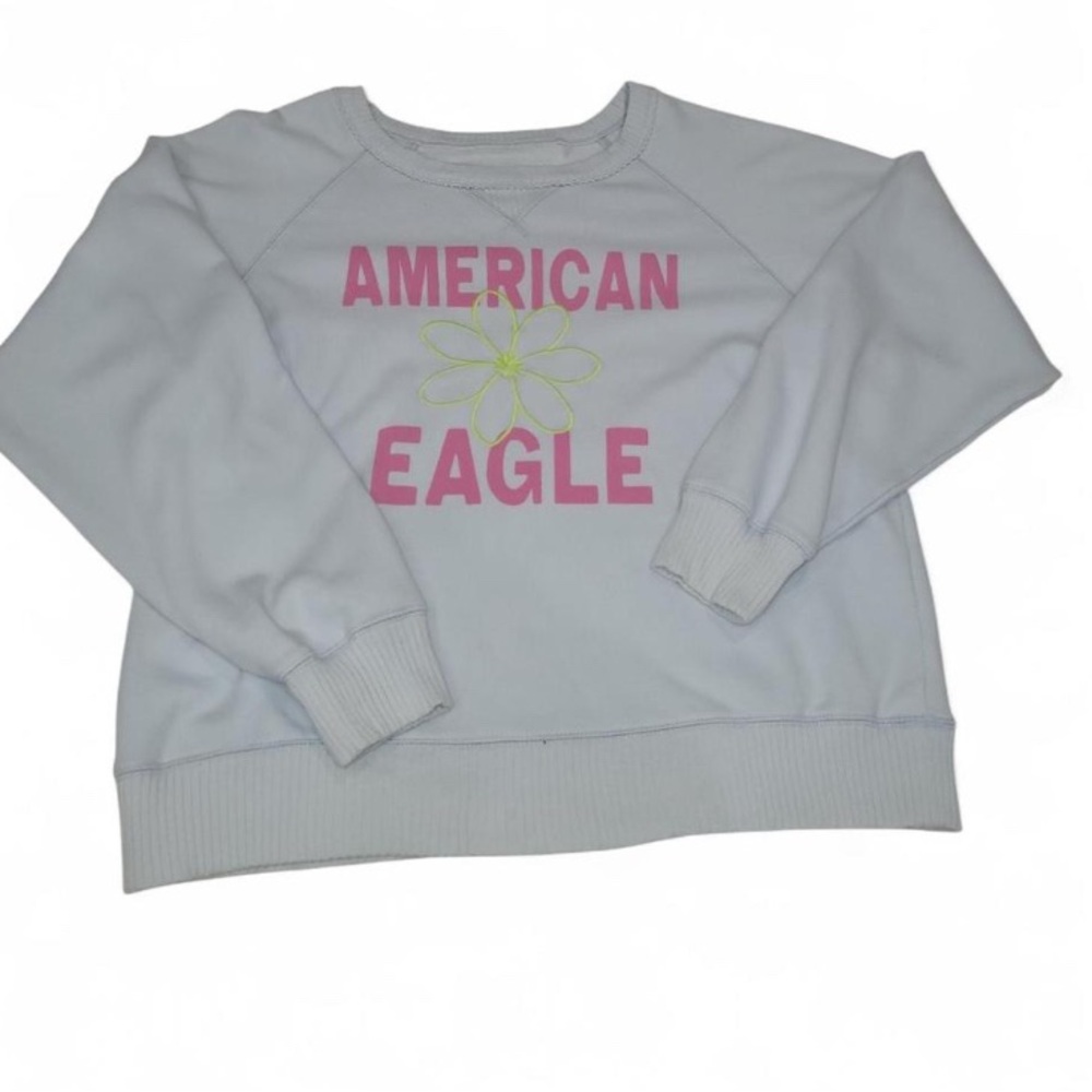American Eagle Outfitters Kids White and‎ Pink Sweatshirt